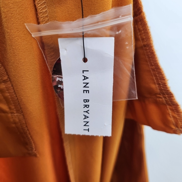 Lane Bryant The Perfect Drape Wide Leg Pant Womens Size 24 High Rise Marigold - Picture 9 of 9